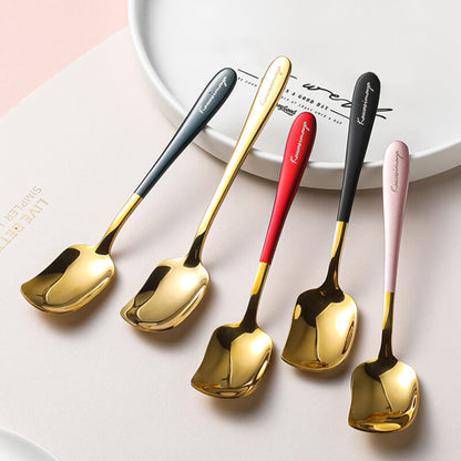 Ensemble de 5 cuillères à dessert simples en acier inoxydable Lighteme