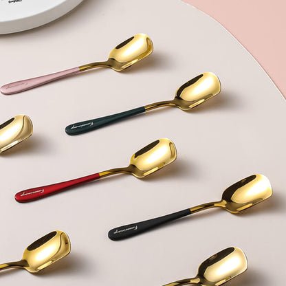 Ensemble de 5 cuillères à dessert simples en acier inoxydable Lighteme