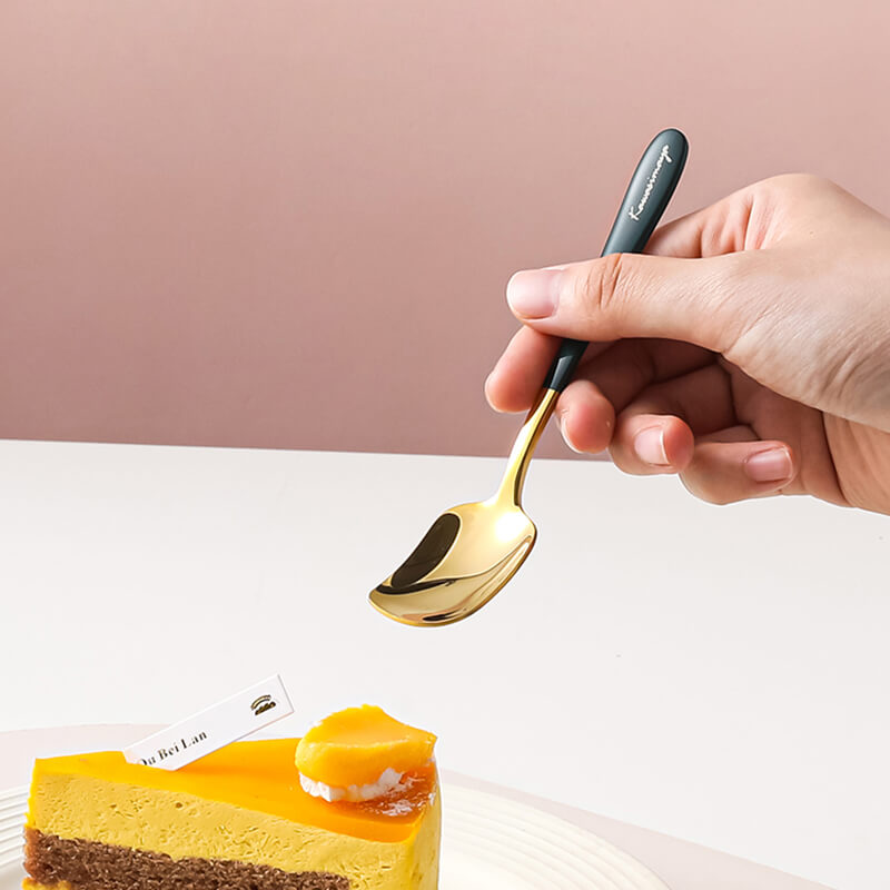 Ensemble de 5 cuillères à dessert simples en acier inoxydable Lighteme