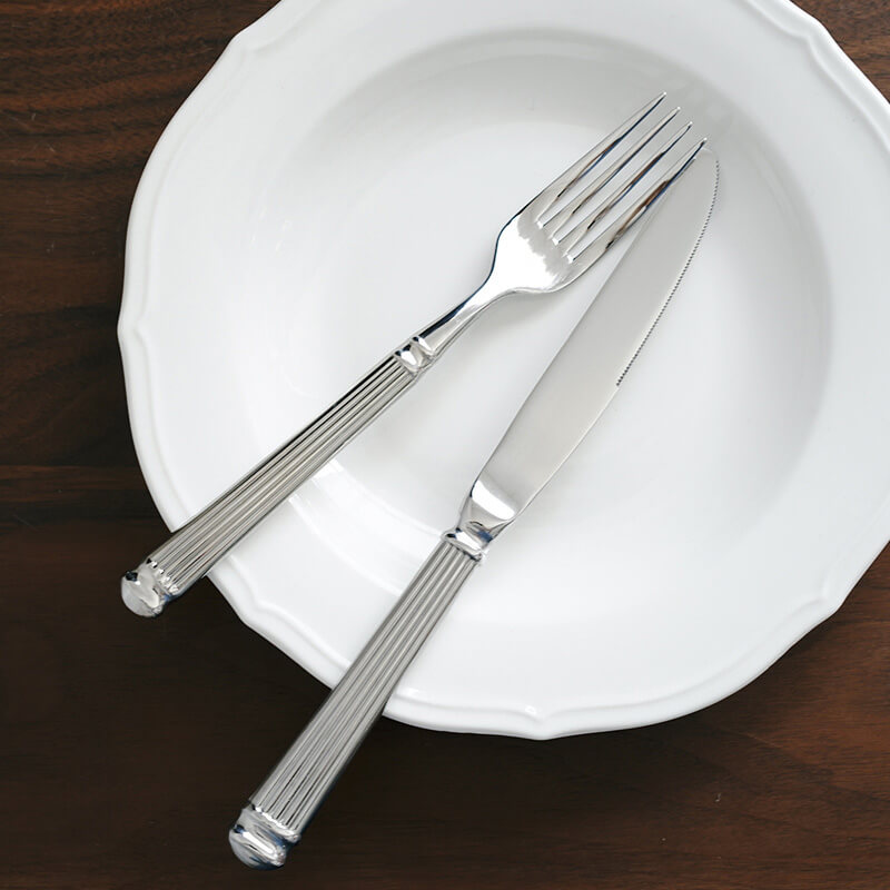 Lighteme Simple Striped Flatware 4 Pcs Set