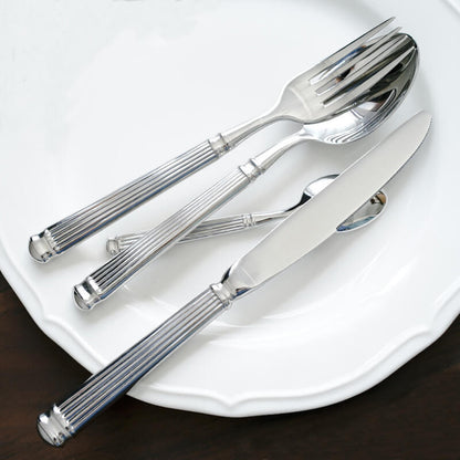 Lighteme Simple Striped Flatware 4 Pcs Set