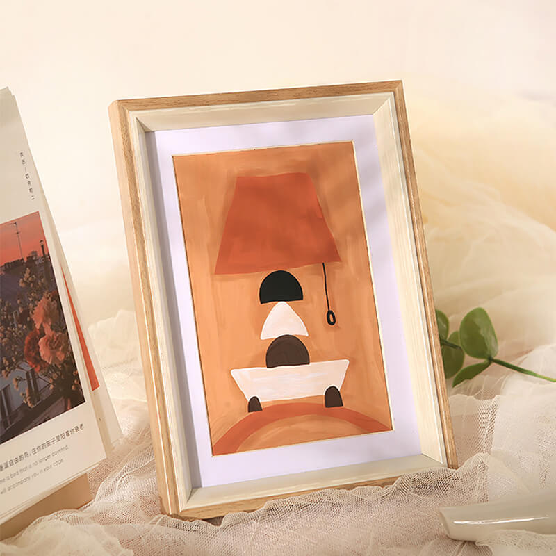 Cadre photo en bois simple Lighteme