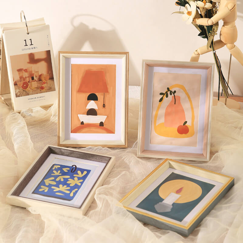 Cadre photo en bois simple Lighteme