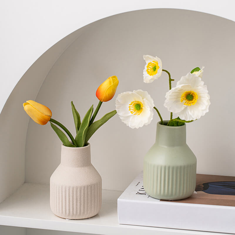 Lighteme – Schlichte, gestreifte Keramikvase