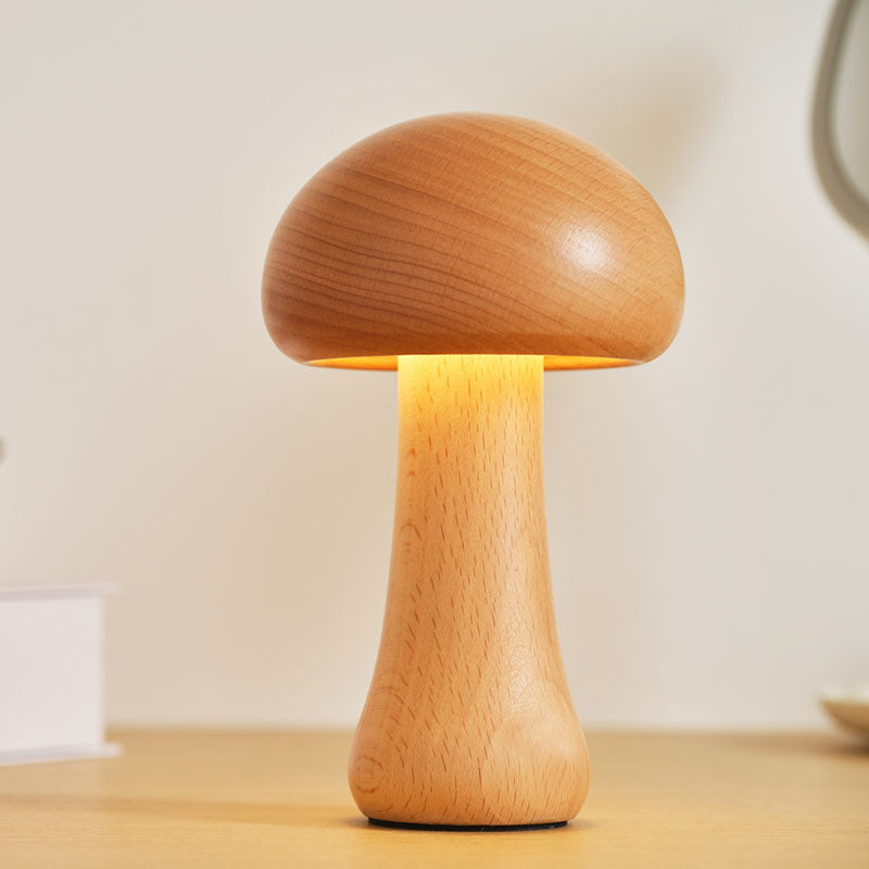 Lighteme Solid Wood Mushroom Lamp