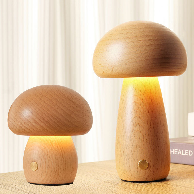 Lighteme Solid Wood Mushroom Lamp