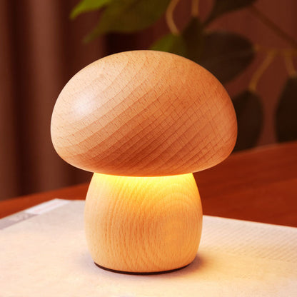 Lighteme Solid Wood Mushroom Lamp