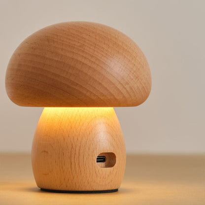 Lighteme Solid Wood Mushroom Lamp