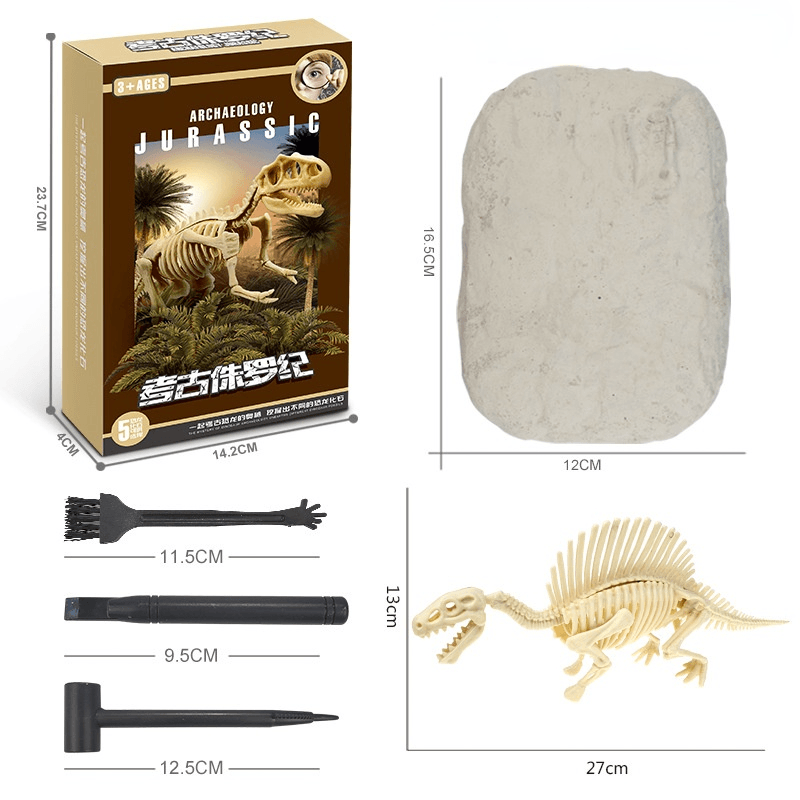 Lighteme Dinosaurier-Fossilien-Ausgrabungsset für Kinder – Komplettset