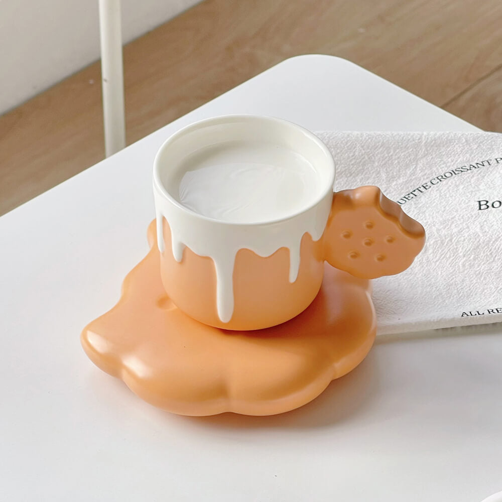 Lighteme Spring Biscuit Keramiktasse und Untertasse