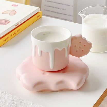 Lighteme Spring Biscuit Keramiktasse und Untertasse