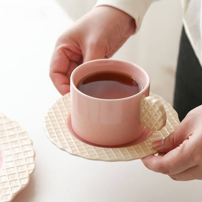 Lighteme Spring Biscuit Ceramic Cup and Saucer