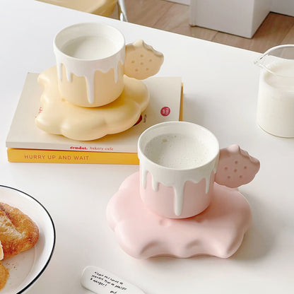 Lighteme Spring Biscuit Keramiktasse und Untertasse
