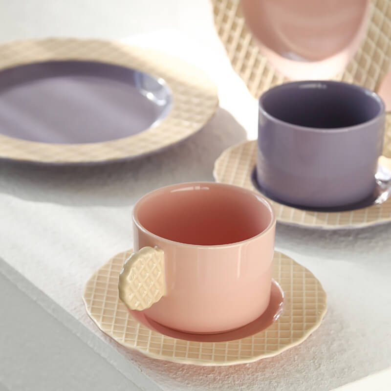 Lighteme Spring Biscuit Ceramic Cup and Saucer