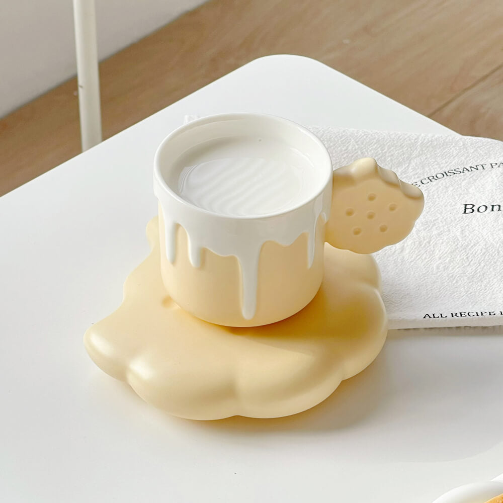Lighteme Spring Biscuit Keramiktasse und Untertasse