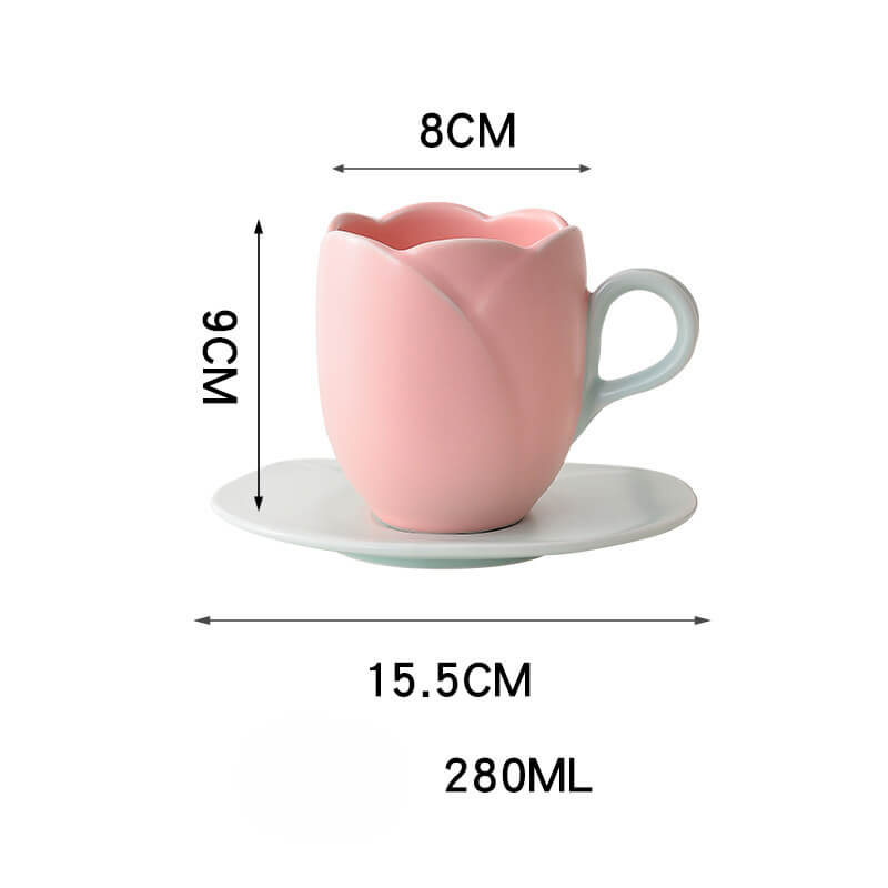 Lighteme Spring Tulip Keramiktasse und Untertasse