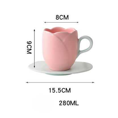 Lighteme Spring Tulip Keramiktasse und Untertasse
