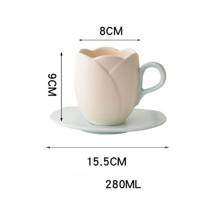 Lighteme Spring Tulip Keramiktasse und Untertasse