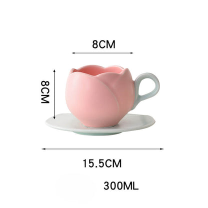 Lighteme Spring Tulip Keramiktasse und Untertasse