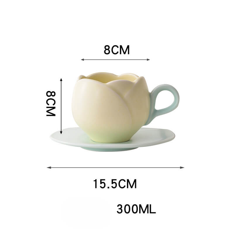 Lighteme Spring Tulip Keramiktasse und Untertasse