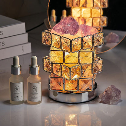 Lighteme Quadratische Salzsteinkristalllampe