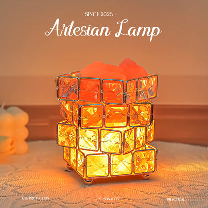 Lighteme Quadratische Salzsteinkristalllampe