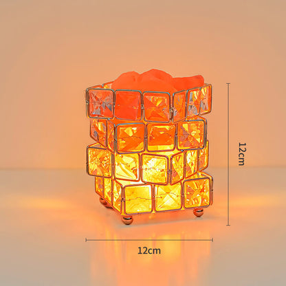 Lighteme Quadratische Salzsteinkristalllampe