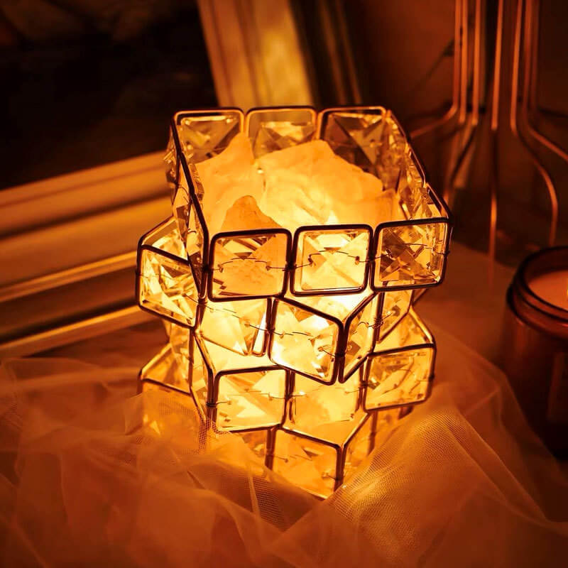 Lighteme Quadratische Salzsteinkristalllampe
