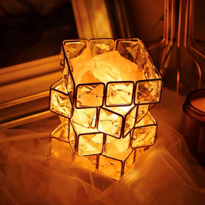 Lighteme Quadratische Salzsteinkristalllampe