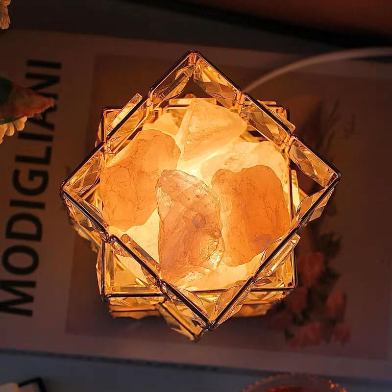 Lighteme Quadratische Salzsteinkristalllampe