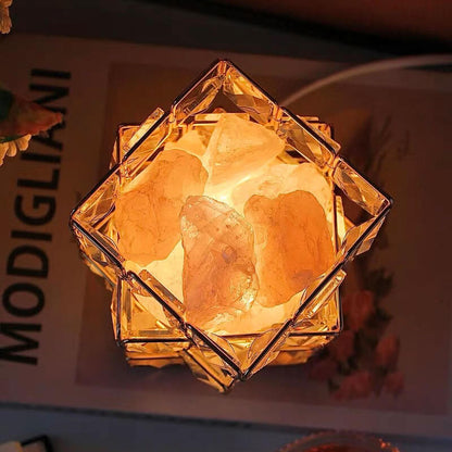 Lighteme Quadratische Salzsteinkristalllampe