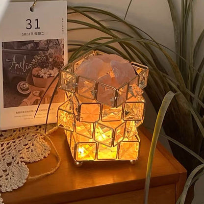 Lighteme Quadratische Salzsteinkristalllampe