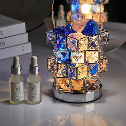 Lighteme Quadratische Salzsteinkristalllampe