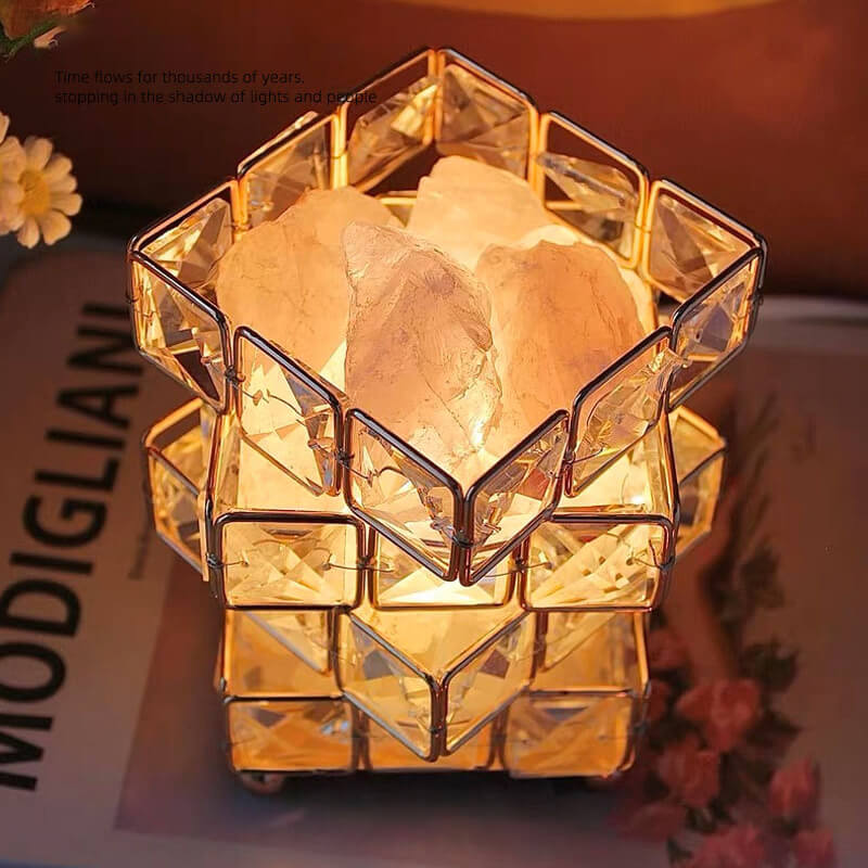 Lighteme Quadratische Salzsteinkristalllampe