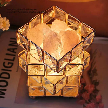 Lighteme Quadratische Salzsteinkristalllampe