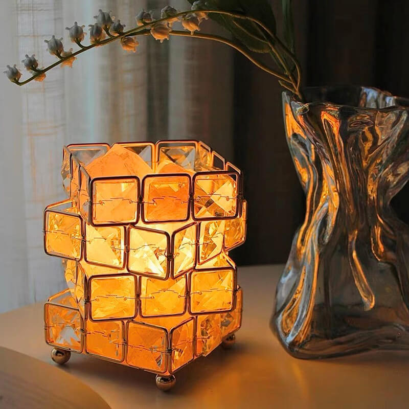 Lighteme Quadratische Salzsteinkristalllampe