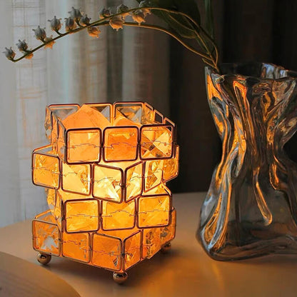 Lighteme Quadratische Salzsteinkristalllampe