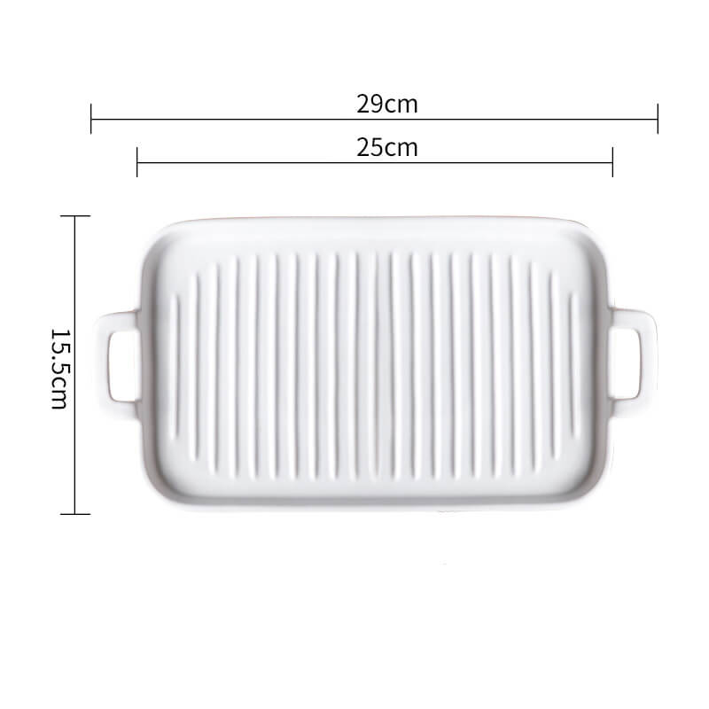 Lighteme quadratische gestreifte Keramik-Auflaufform