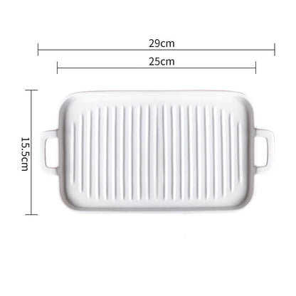 Lighteme quadratische gestreifte Keramik-Auflaufform