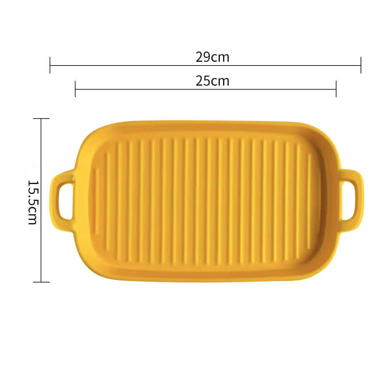 Lighteme quadratische gestreifte Keramik-Auflaufform