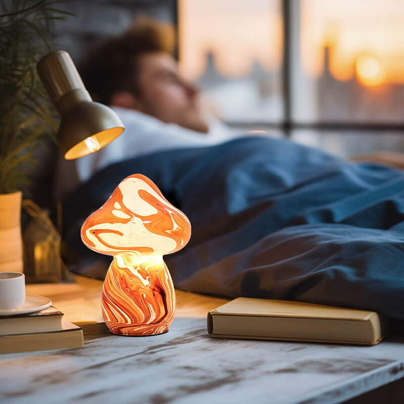 Lampe champignon en vitrail Lighteme