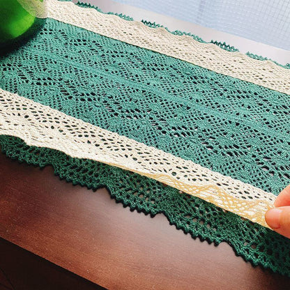 Chemin de table creux en macramé à coutures Lighteme