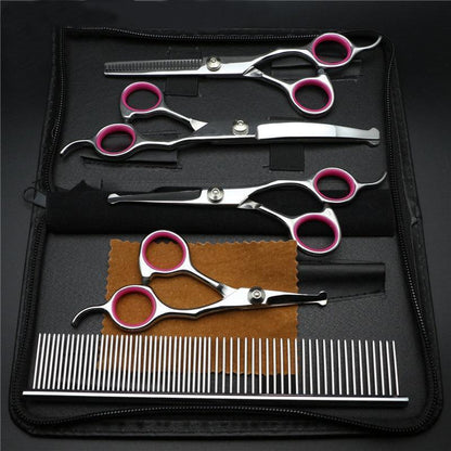 Lighteme Straight Curved Dog Cat Cutting Shears Scissors Set (2 colors)