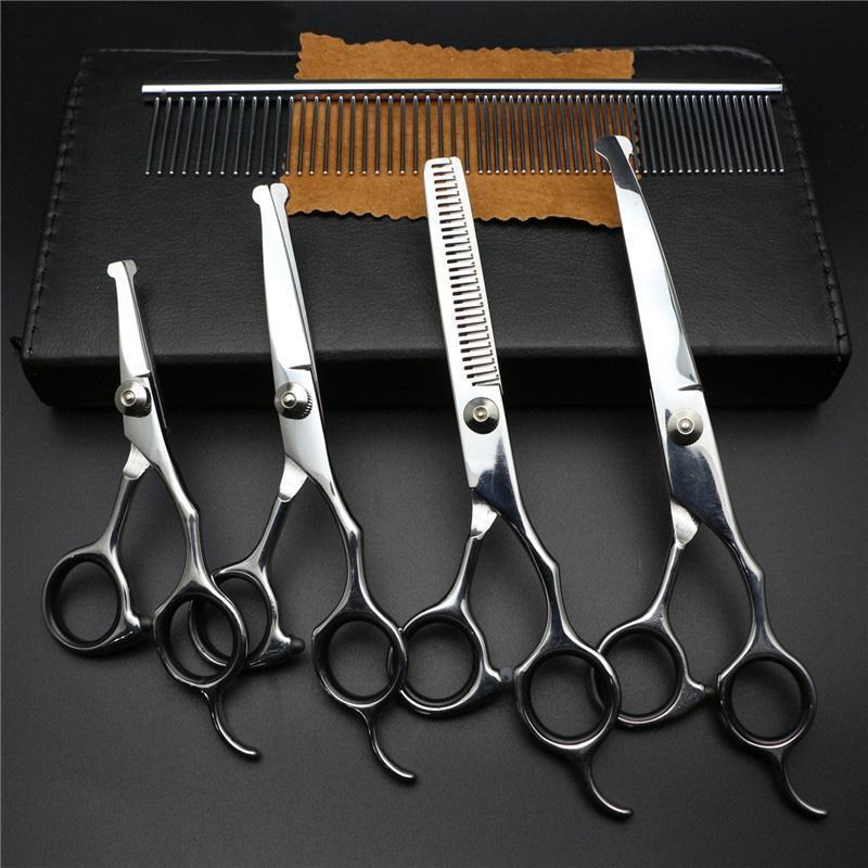Lighteme Straight Curved Dog Cat Cutting Shears Scissors Set (2 colors)