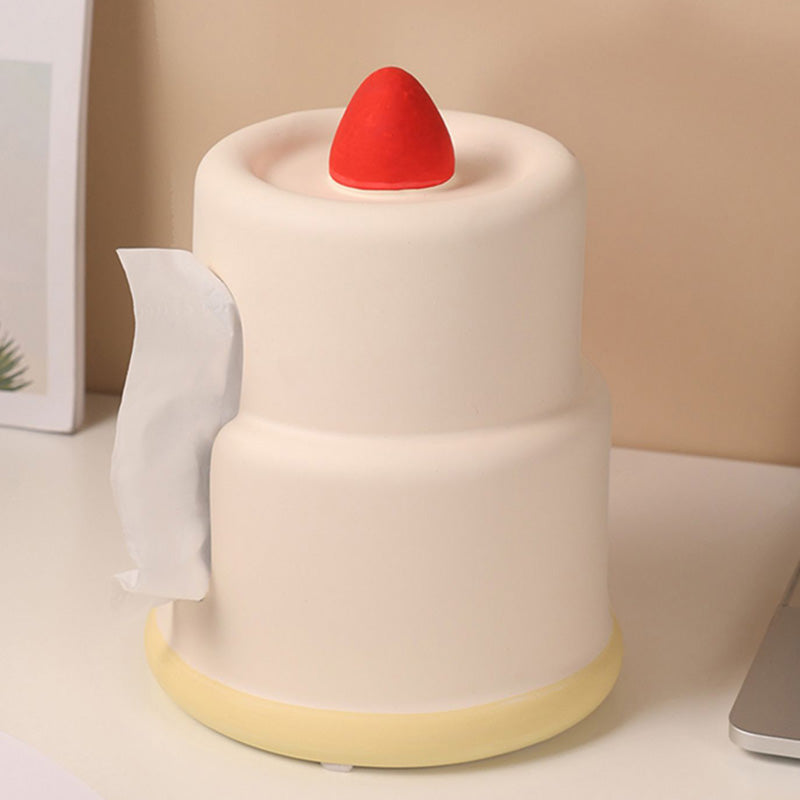 Lighteme Taschentuchbox aus Keramik mit Erdbeerkuchen