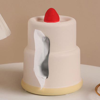 Lighteme Taschentuchbox aus Keramik mit Erdbeerkuchen