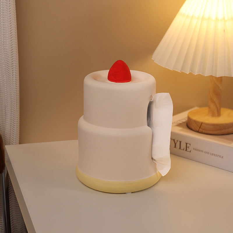 Lighteme Taschentuchbox aus Keramik mit Erdbeerkuchen