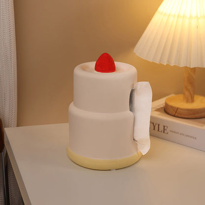 Lighteme Taschentuchbox aus Keramik mit Erdbeerkuchen