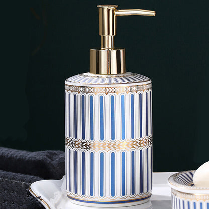 Lighteme Stripe Gilt Ceramic Bathroom Set