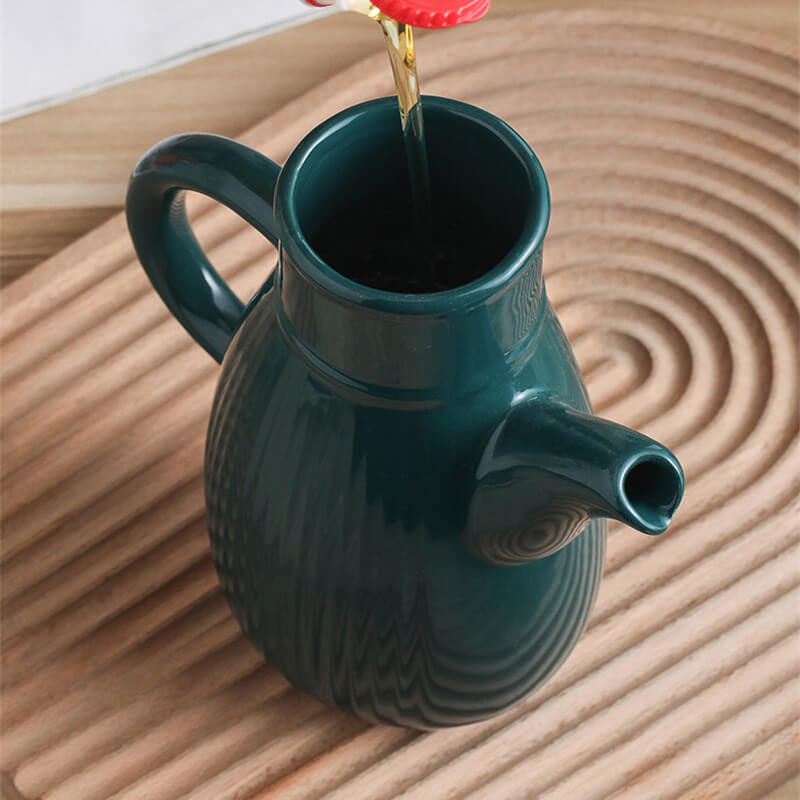 Bouteille d'huile en céramique de couleur unie Lighteme Stripe